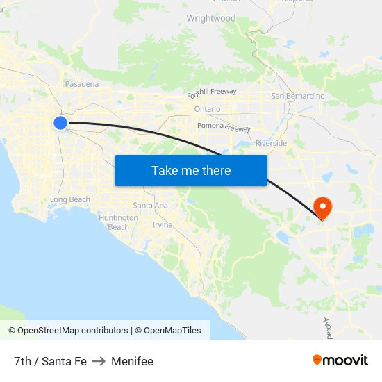 7th / Santa Fe to Menifee map