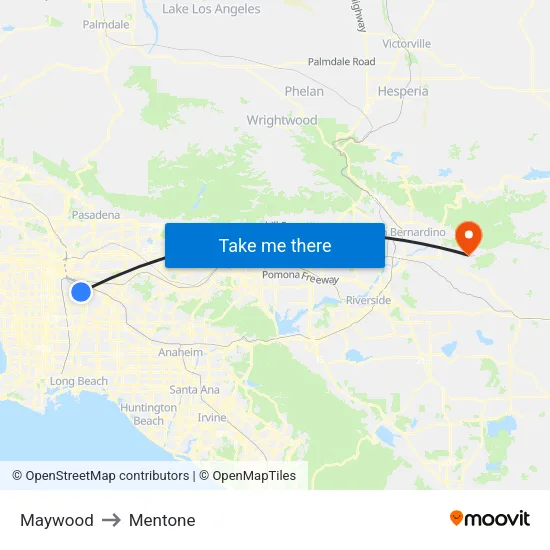 Maywood to Mentone map