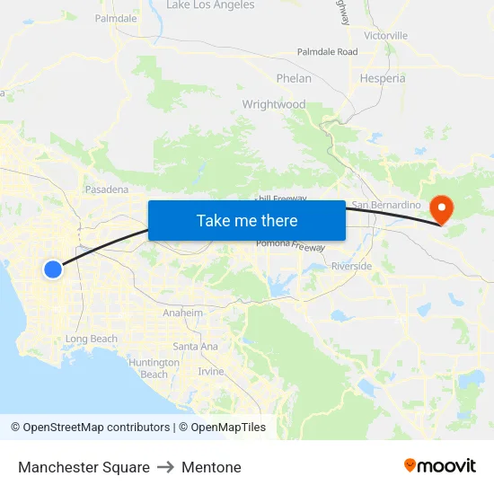 Manchester Square to Mentone map