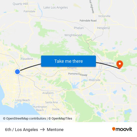 6th / Los Angeles to Mentone map