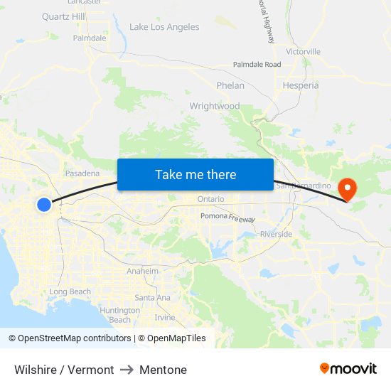 Wilshire / Vermont to Mentone map