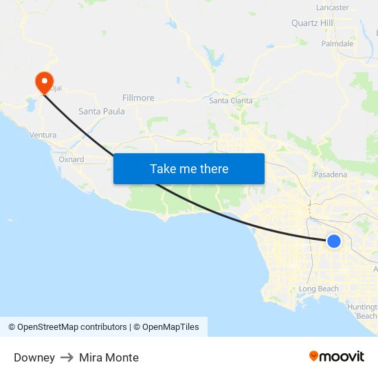 Downey to Mira Monte map