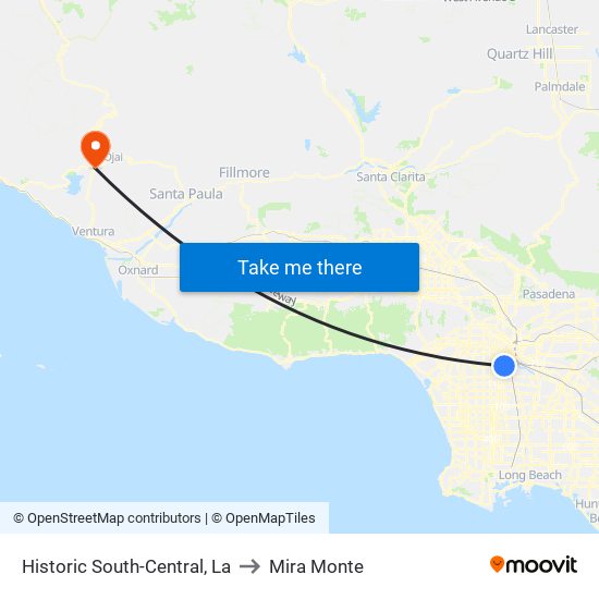 Historic South-Central, La to Mira Monte map