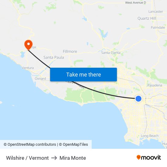 Wilshire / Vermont to Mira Monte map