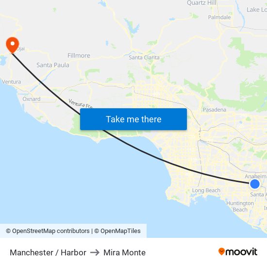 Manchester / Harbor to Mira Monte map