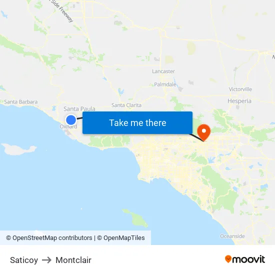 Saticoy to Montclair map