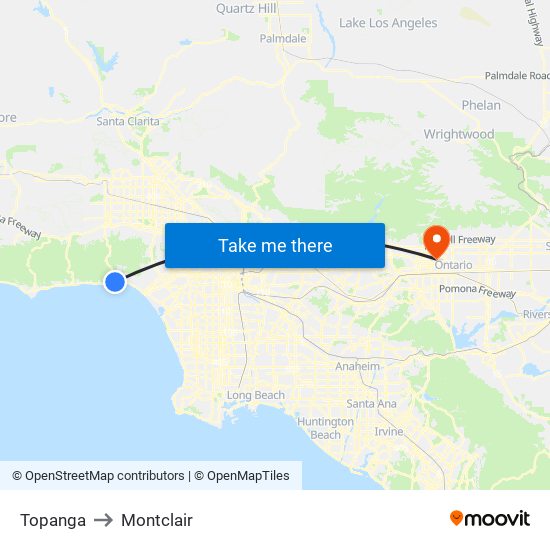 Topanga to Montclair map