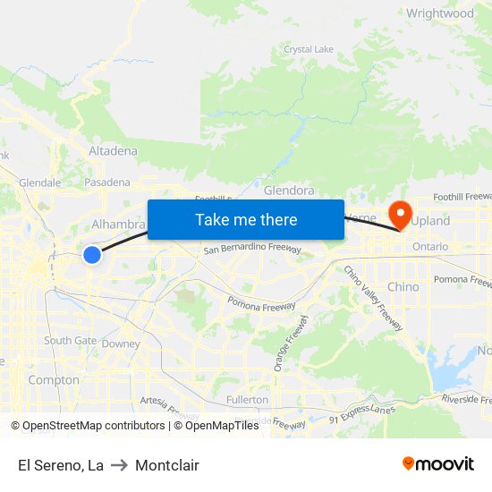 El Sereno, La to Montclair map