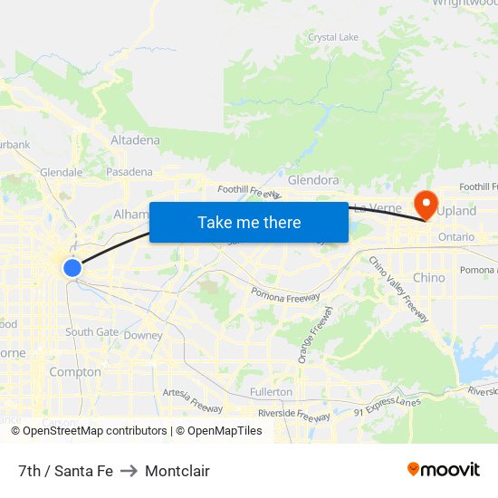 7th / Santa Fe to Montclair map