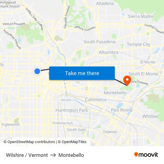 Wilshire / Vermont to Montebello map