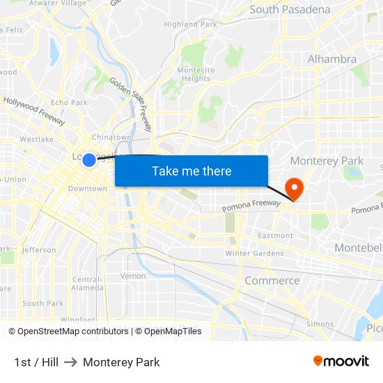 1st / Hill to Monterey Park map