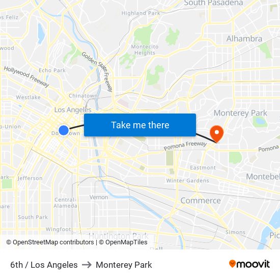 6th / Los Angeles to Monterey Park map