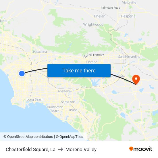 Chesterfield Square, La to Moreno Valley map