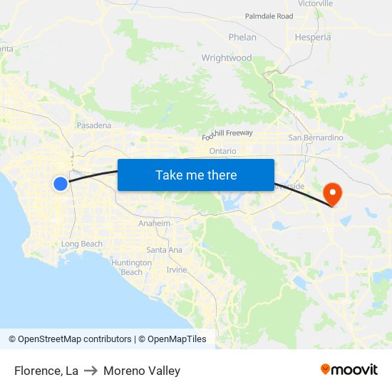Florence, La to Moreno Valley map