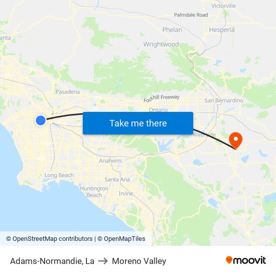 Adams-Normandie, La to Moreno Valley map