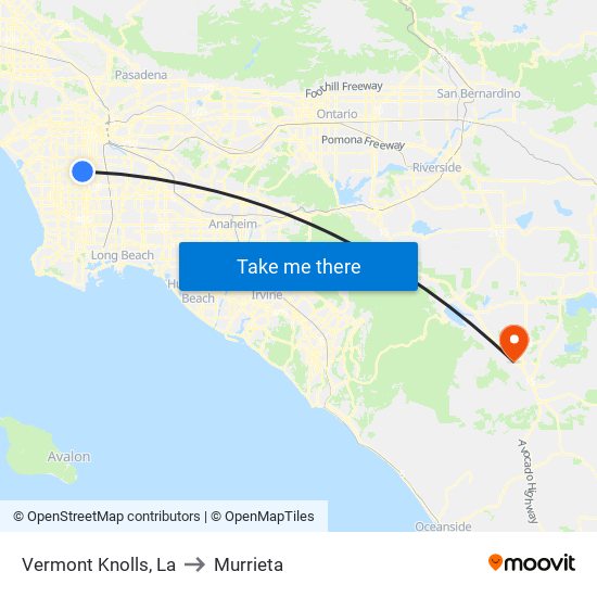 Vermont Knolls, La to Murrieta map