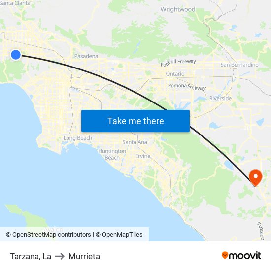 Tarzana, La to Murrieta map