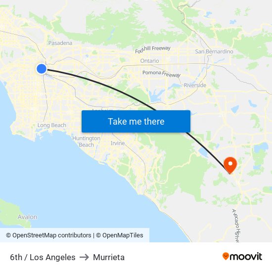 6th / Los Angeles to Murrieta map