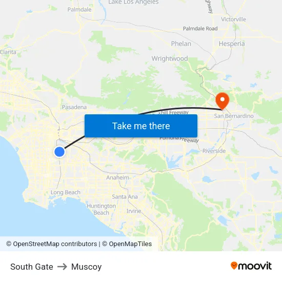 South Gate to Muscoy map