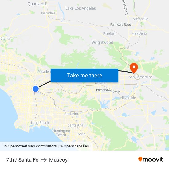 7th / Santa Fe to Muscoy map