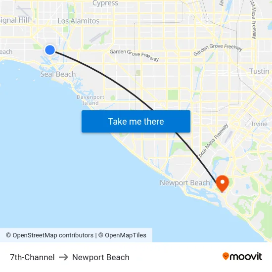 7th-Channel to Newport Beach map