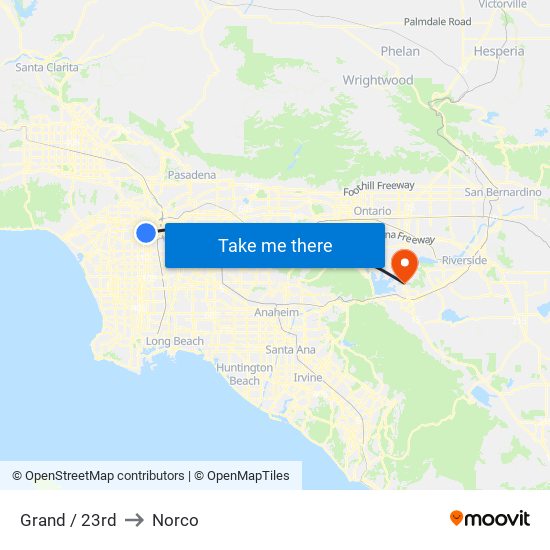 Grand / 23rd to Norco map