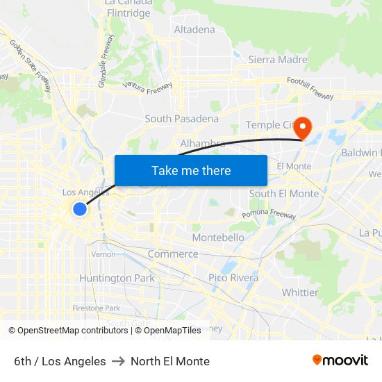 6th / Los Angeles to North El Monte map