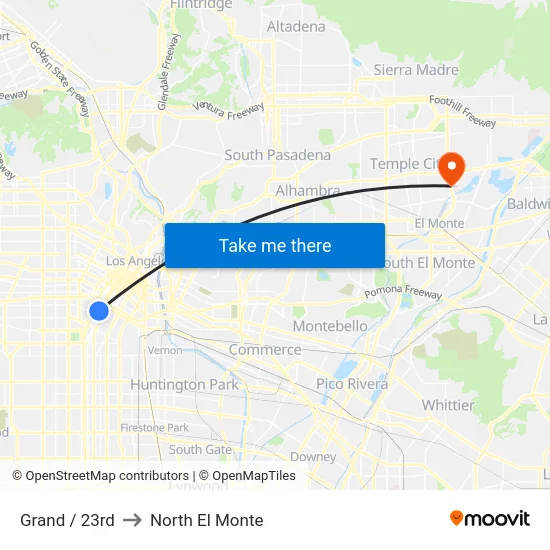 Grand / 23rd to North El Monte map