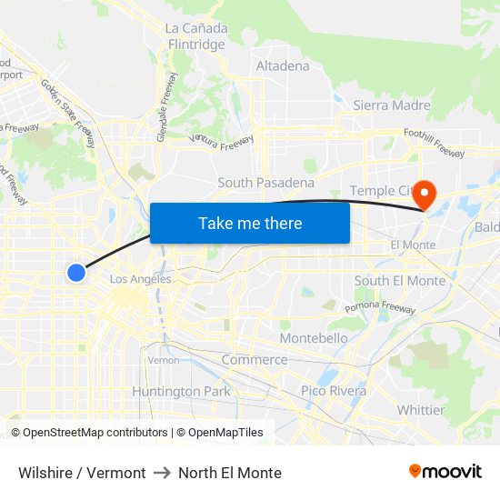 Wilshire / Vermont to North El Monte map