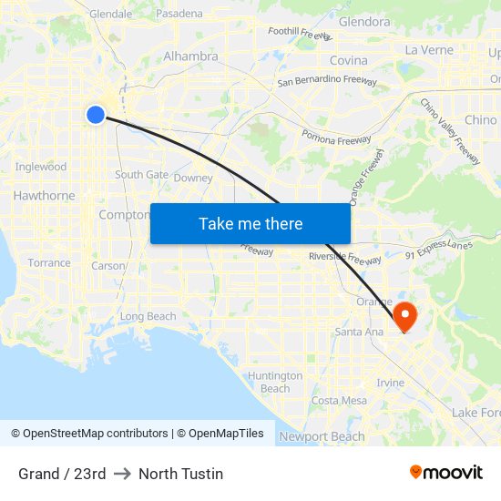 Grand / 23rd to North Tustin map