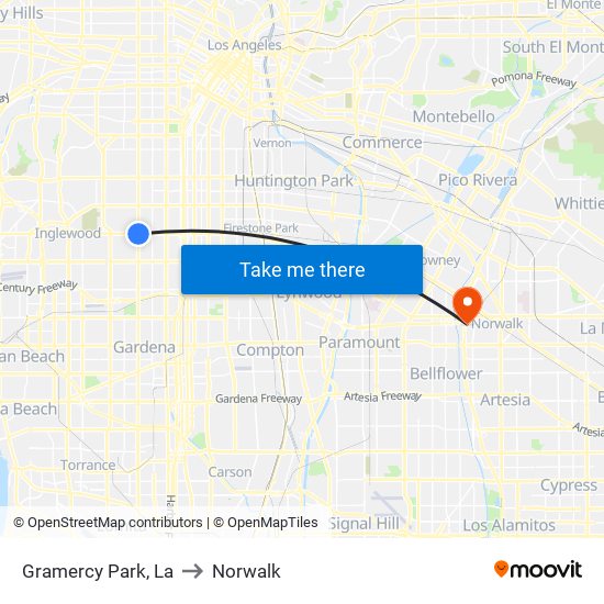 Gramercy Park, La to Norwalk map