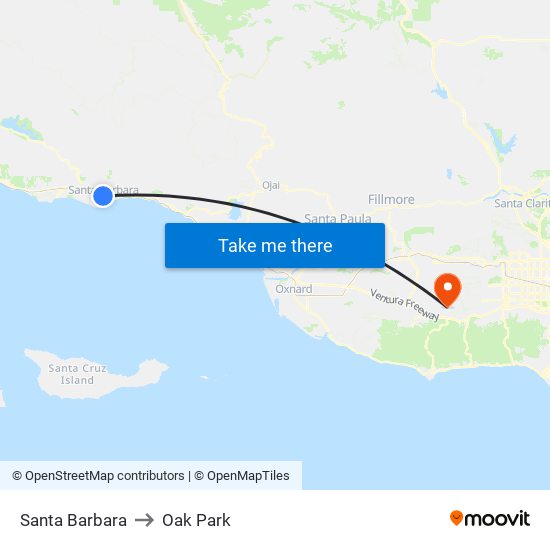 Santa Barbara to Oak Park map