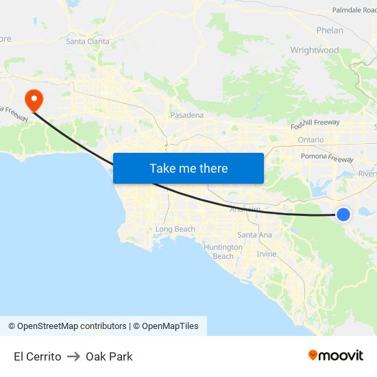 El Cerrito to Oak Park map