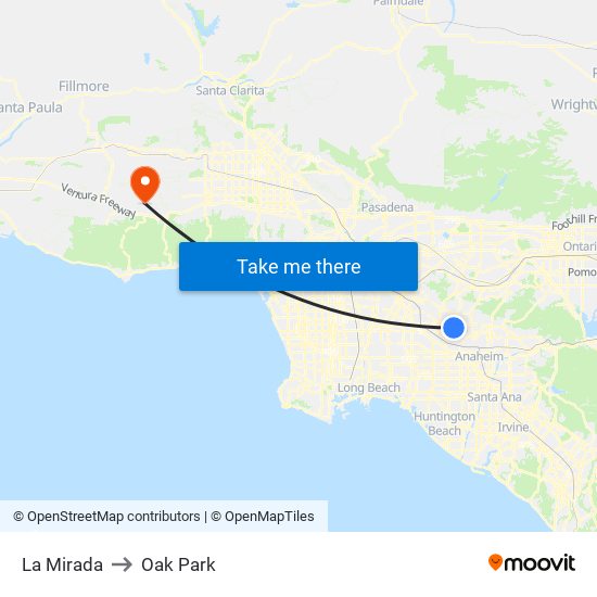 La Mirada to Oak Park map