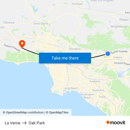 La Verne to Oak Park map