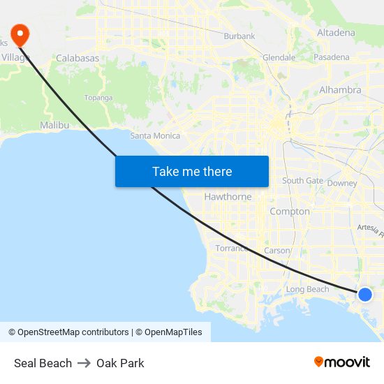 Seal Beach to Oak Park map