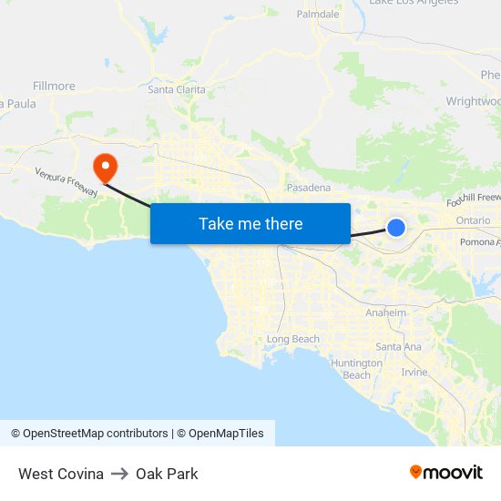 West Covina to Oak Park map