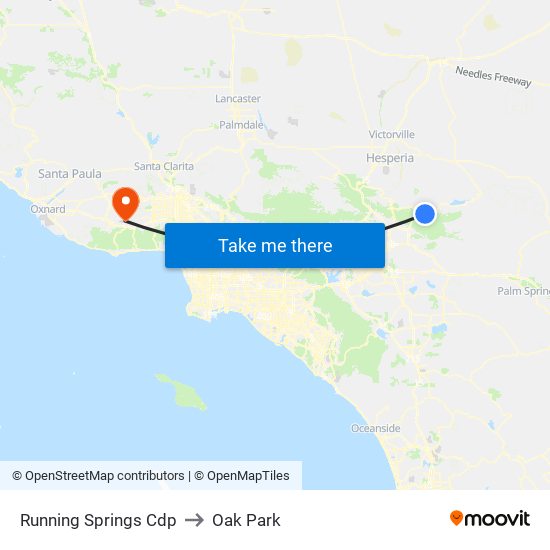 Running Springs Cdp to Oak Park map