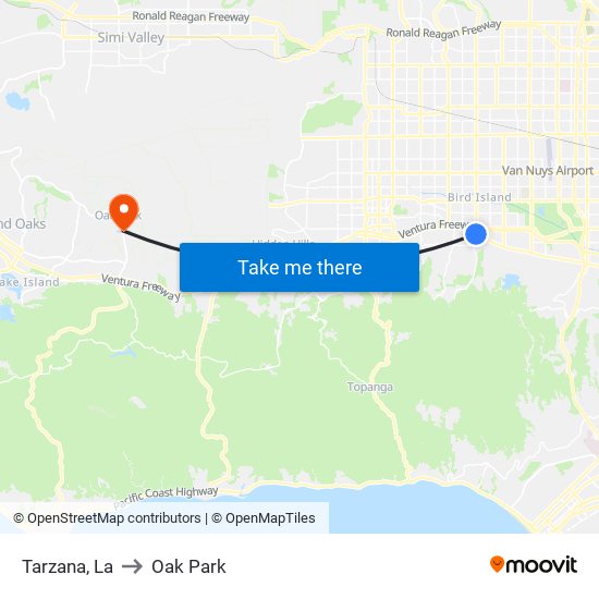Tarzana, La to Oak Park map