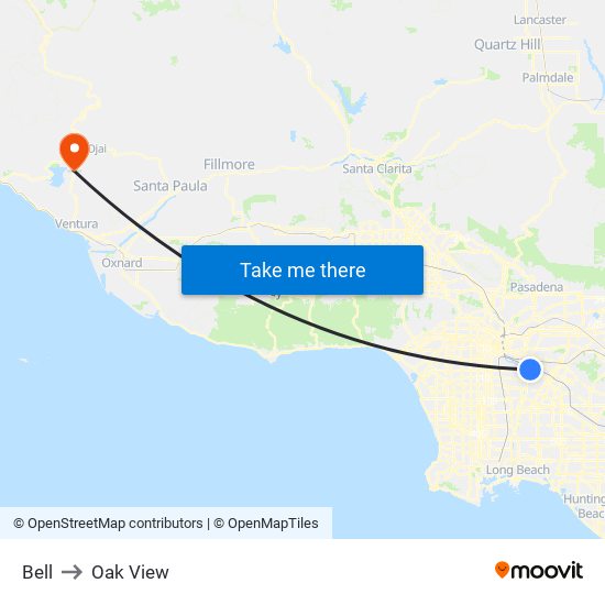 Bell to Oak View map