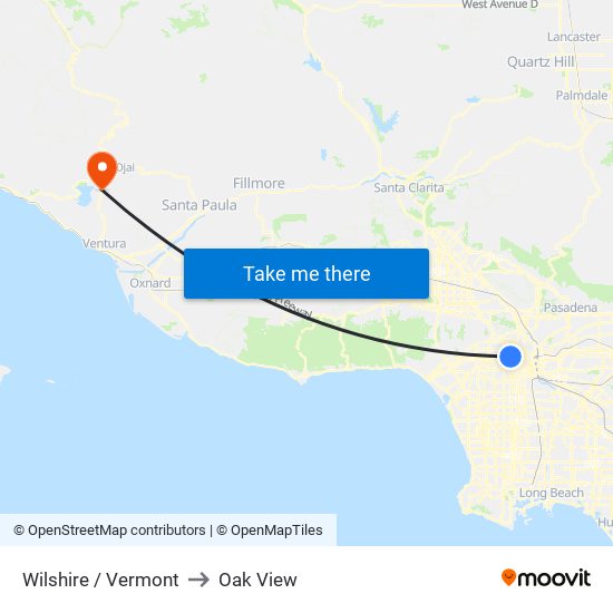 Wilshire / Vermont to Oak View map