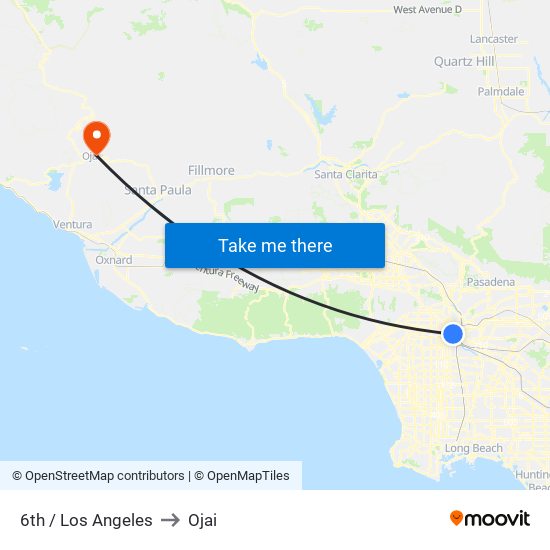 6th / Los Angeles to Ojai map