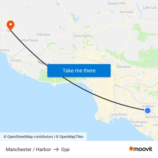 Manchester / Harbor to Ojai map