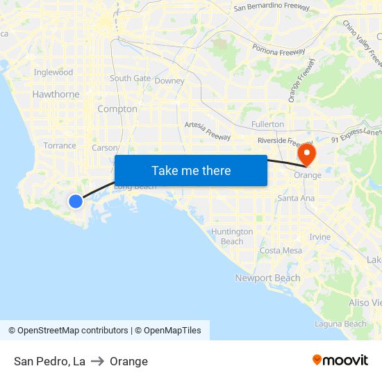 San Pedro, La to Orange map