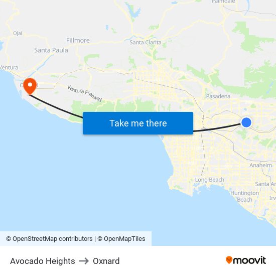 Avocado Heights to Oxnard map