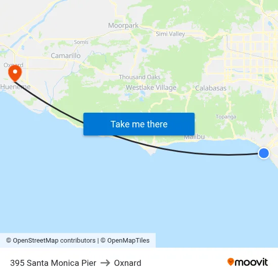 395 Santa Monica Pier to Oxnard map