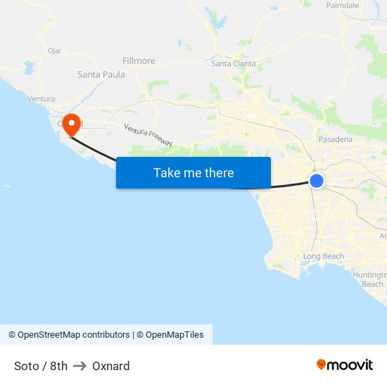 Soto / 8th to Oxnard map