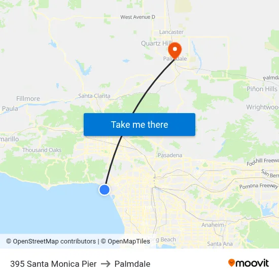 395 Santa Monica Pier to Palmdale map