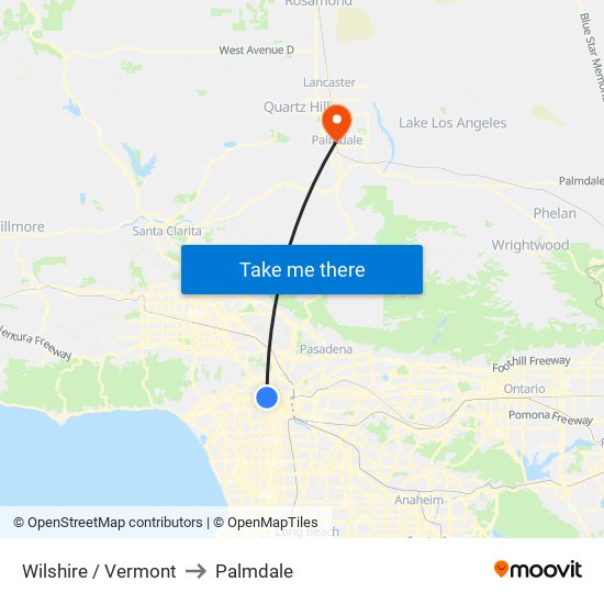 Wilshire / Vermont to Palmdale map