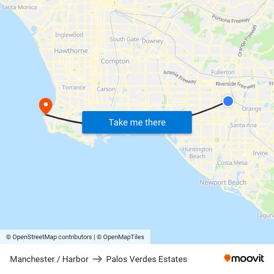 Manchester / Harbor to Palos Verdes Estates map